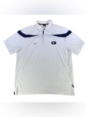 Vintage Y2K Nike Brigham Young University BYU Football Polo Shirt Men’s XL White